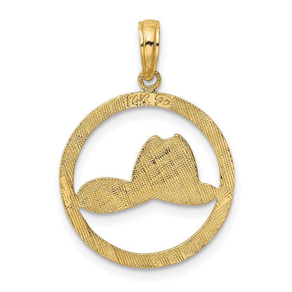 14K Gelbgold Fireman Helm in Disk Charm