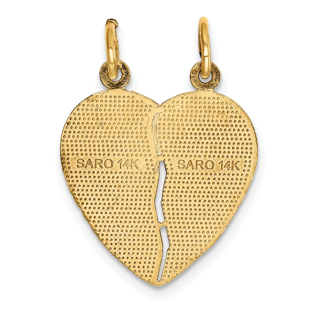 14K Gelbgold Charm "FROM MY HEART DIRECT TO YOURS" zum Aufbrechen