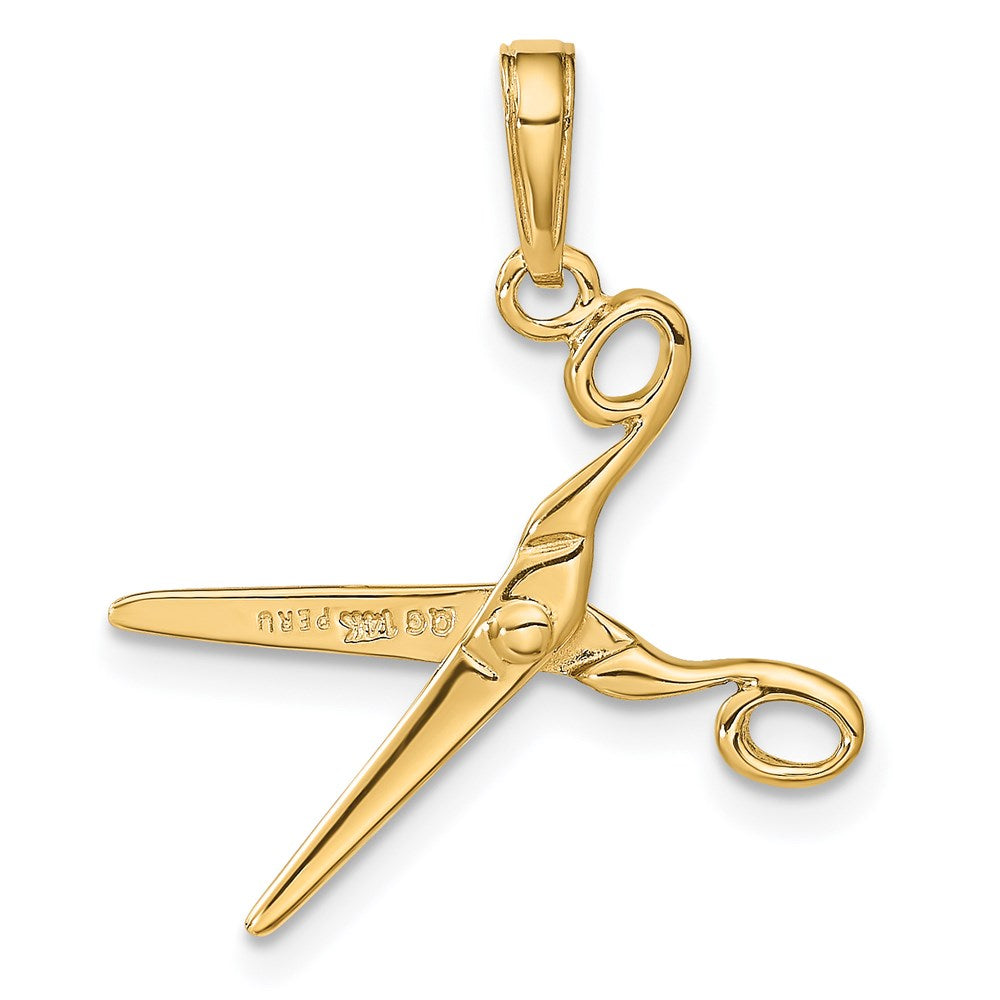 14K Gelbgold 3-d Beweglich Scissors Anhänger