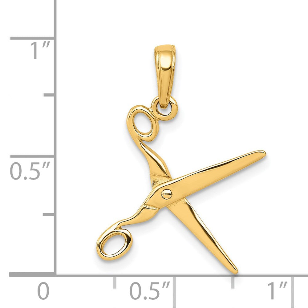 14K Gelbgold 3-d Beweglich Scissors Anhänger