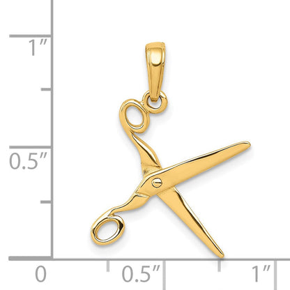 14K Gelbgold 3-d Beweglich Scissors Anhänger