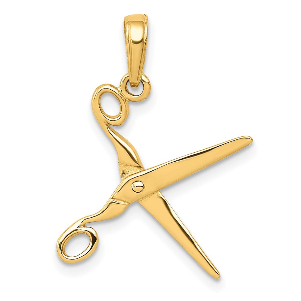 14K Gelbgold 3-d Beweglich Scissors Anhänger