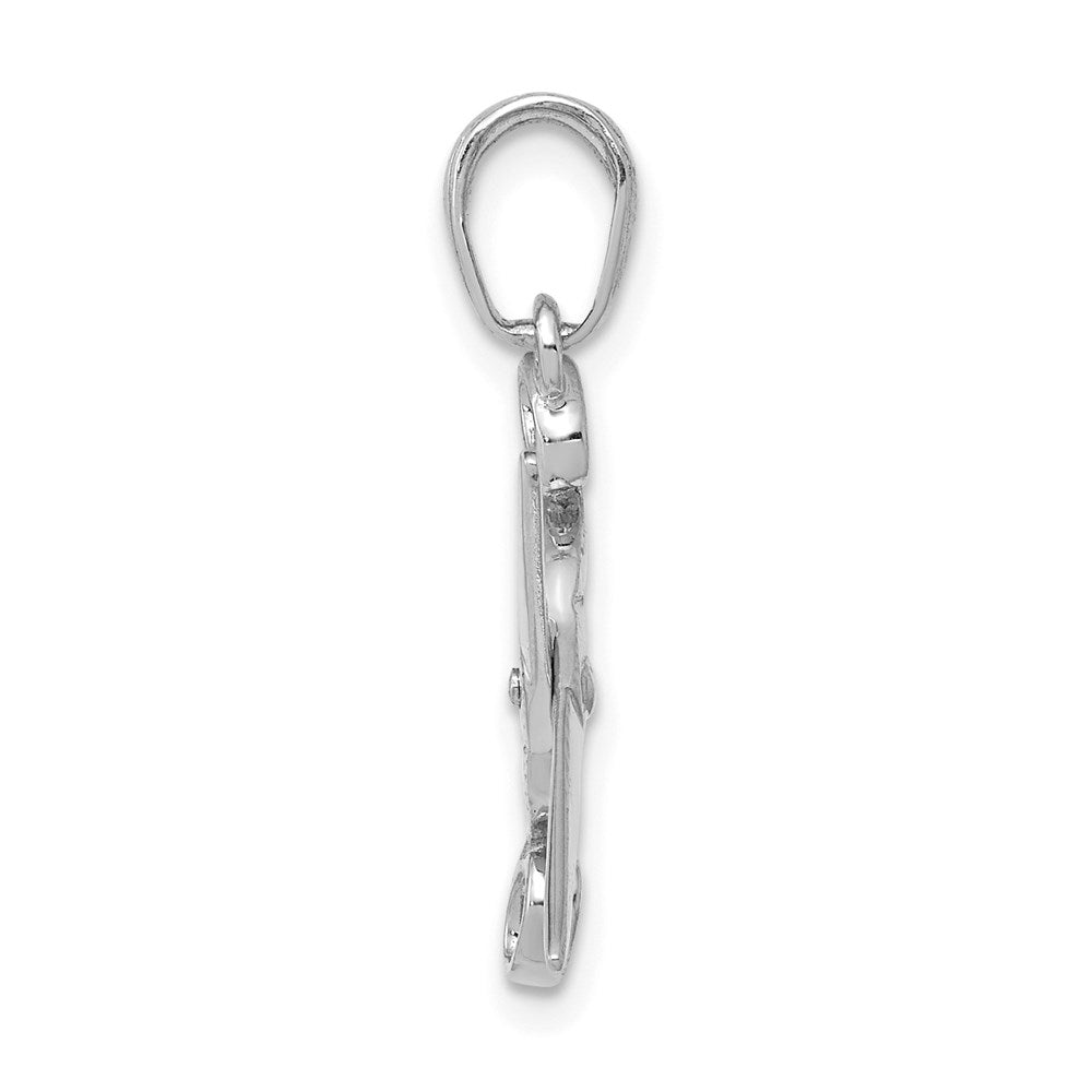 14K Weißgold 3-d Beweglich Scissors Anhänger