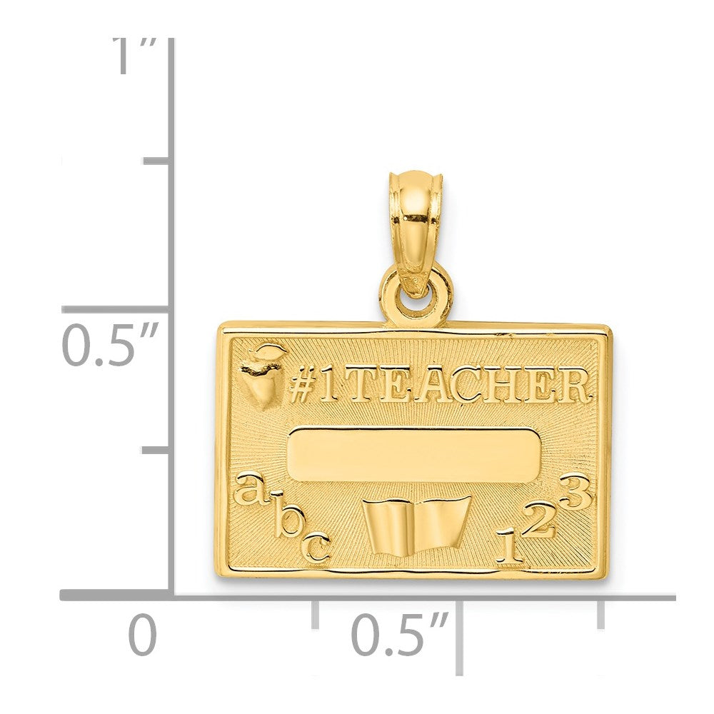 14K Gelbgold Charm „#1 LEHRER“