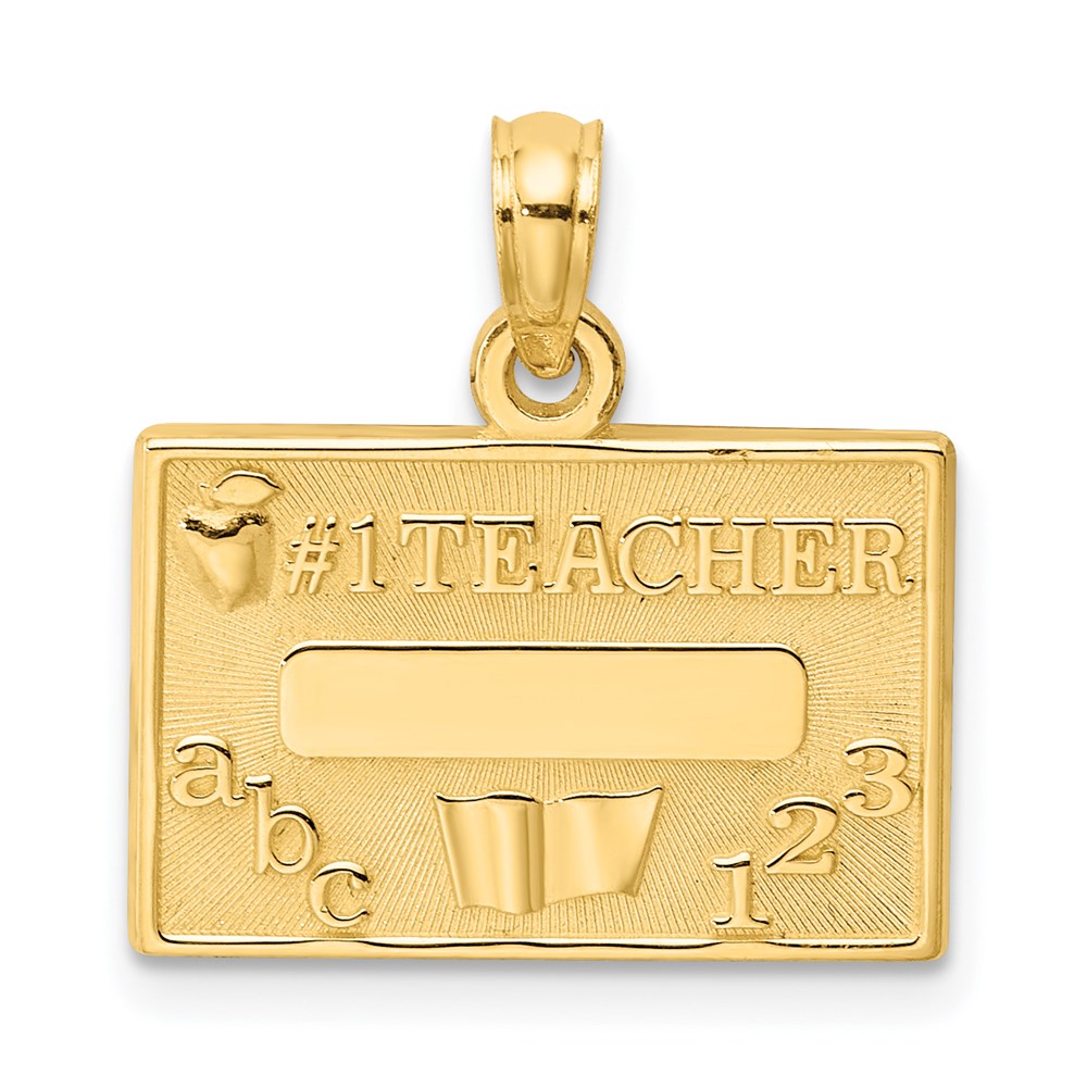 14K Gelbgold Charm „#1 LEHRER“