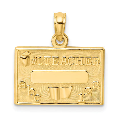 14K Gelbgold Charm „#1 LEHRER“