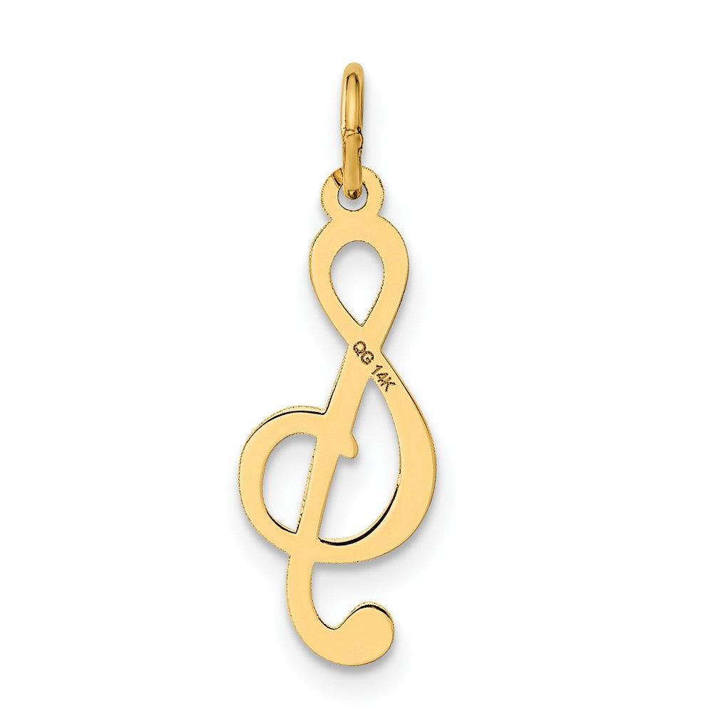 14K Gelbgold Poliert Noten Schlüssel Charm