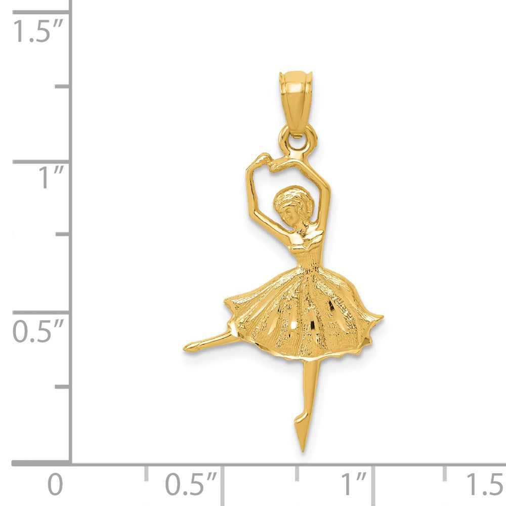 14K Gelbgold Dancing Ballerina Anhänger