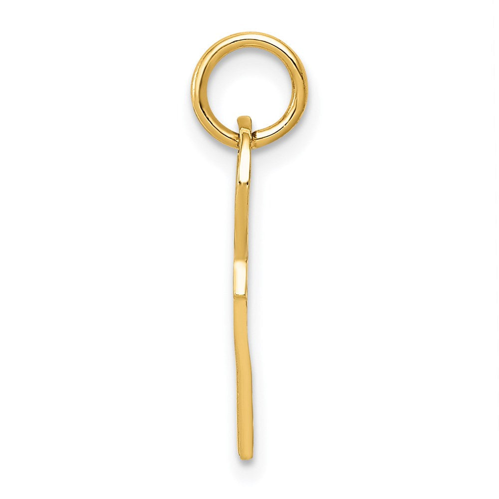 14K Gelbgold Poliert 3d Abgerundet Oberteil Key Charm