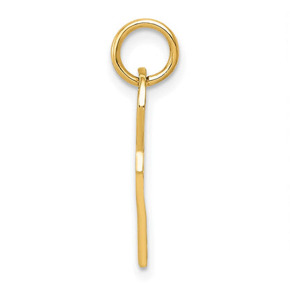 14K Gelbgold Poliert 3d Abgerundet Oberteil Key Charm