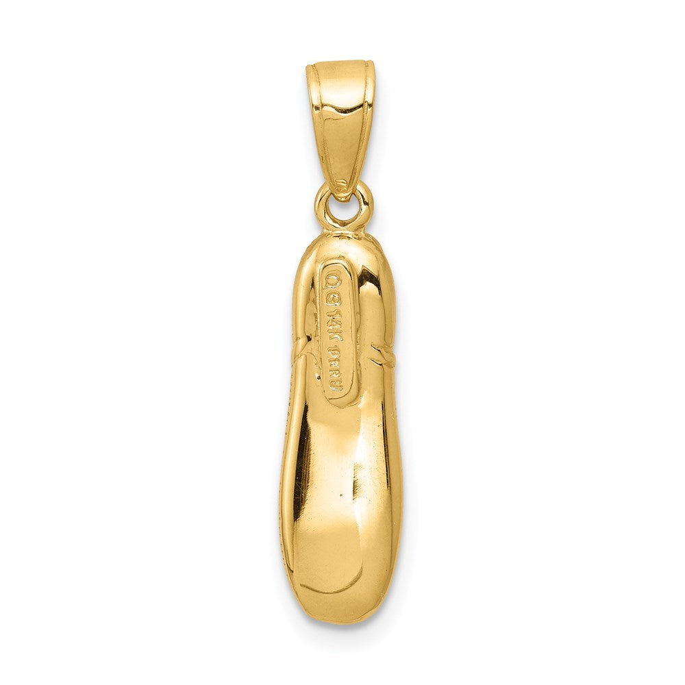 14K Gelbgold 3-D-Ballettschuh-Anhänger