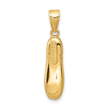 14K Gelbgold 3-D-Ballettschuh-Anhänger