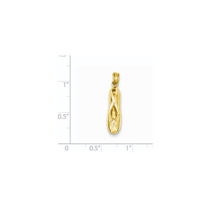 14K Gelbgold 3-D-Ballettschuh-Anhänger