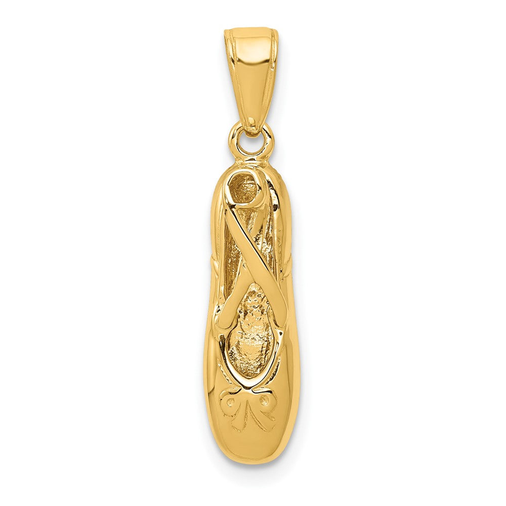 14K Gelbgold 3-D-Ballettschuh-Anhänger