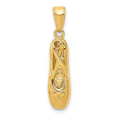 14K Gelbgold 3-D-Ballettschuh-Anhänger