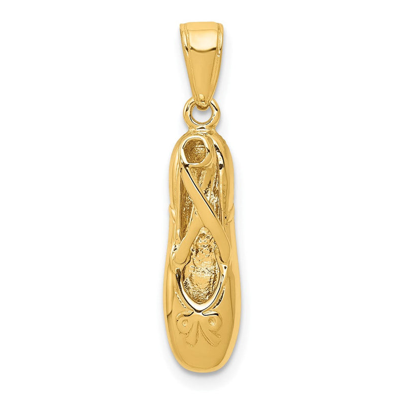 14K Gelbgold 3-D-Ballettschuh-Anhänger