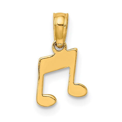 14K Gelbgold Doppelt Notes Charm