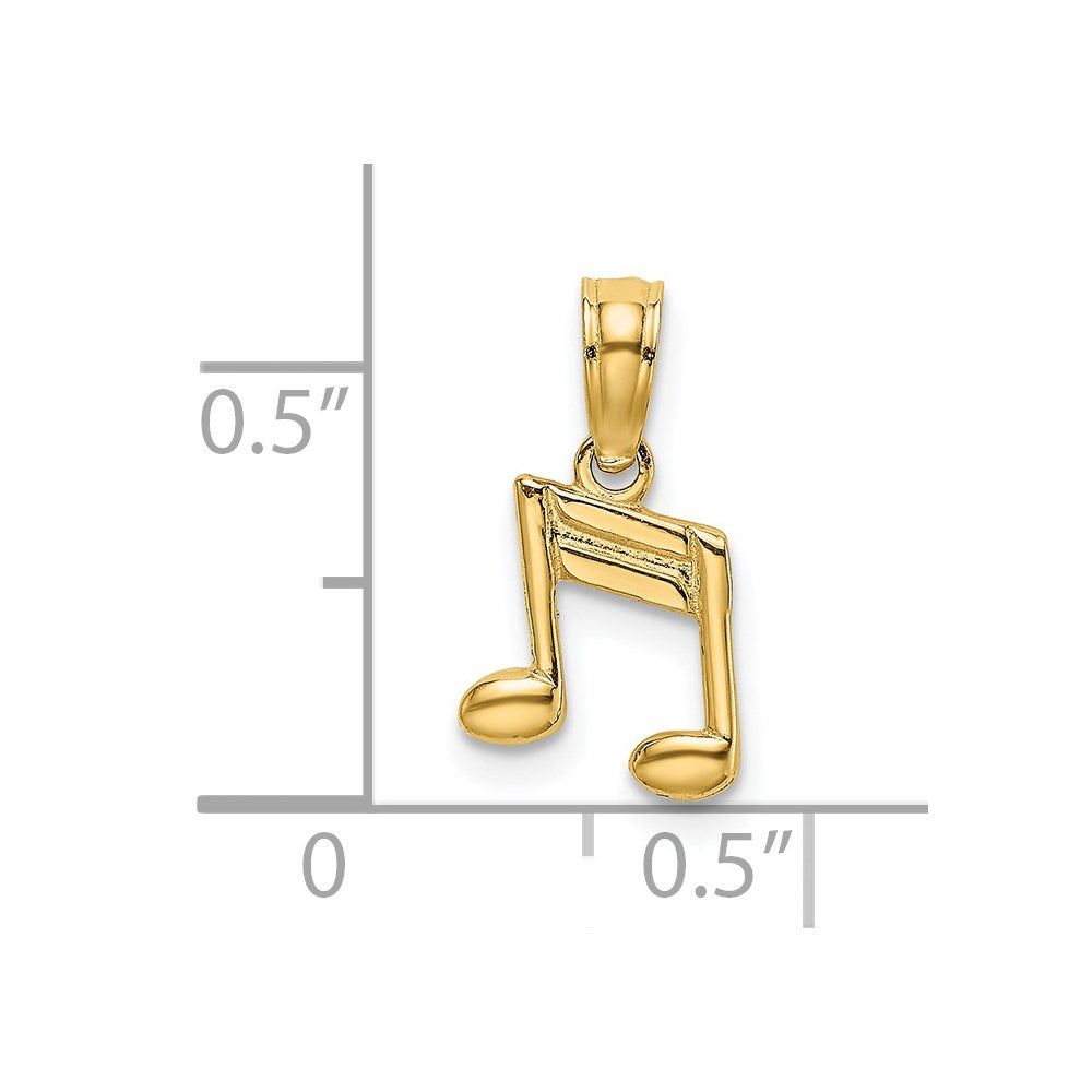 14K Gelbgold Doppelt Notes Charm