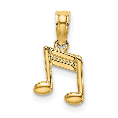 14K Gelbgold Doppelt Notes Charm