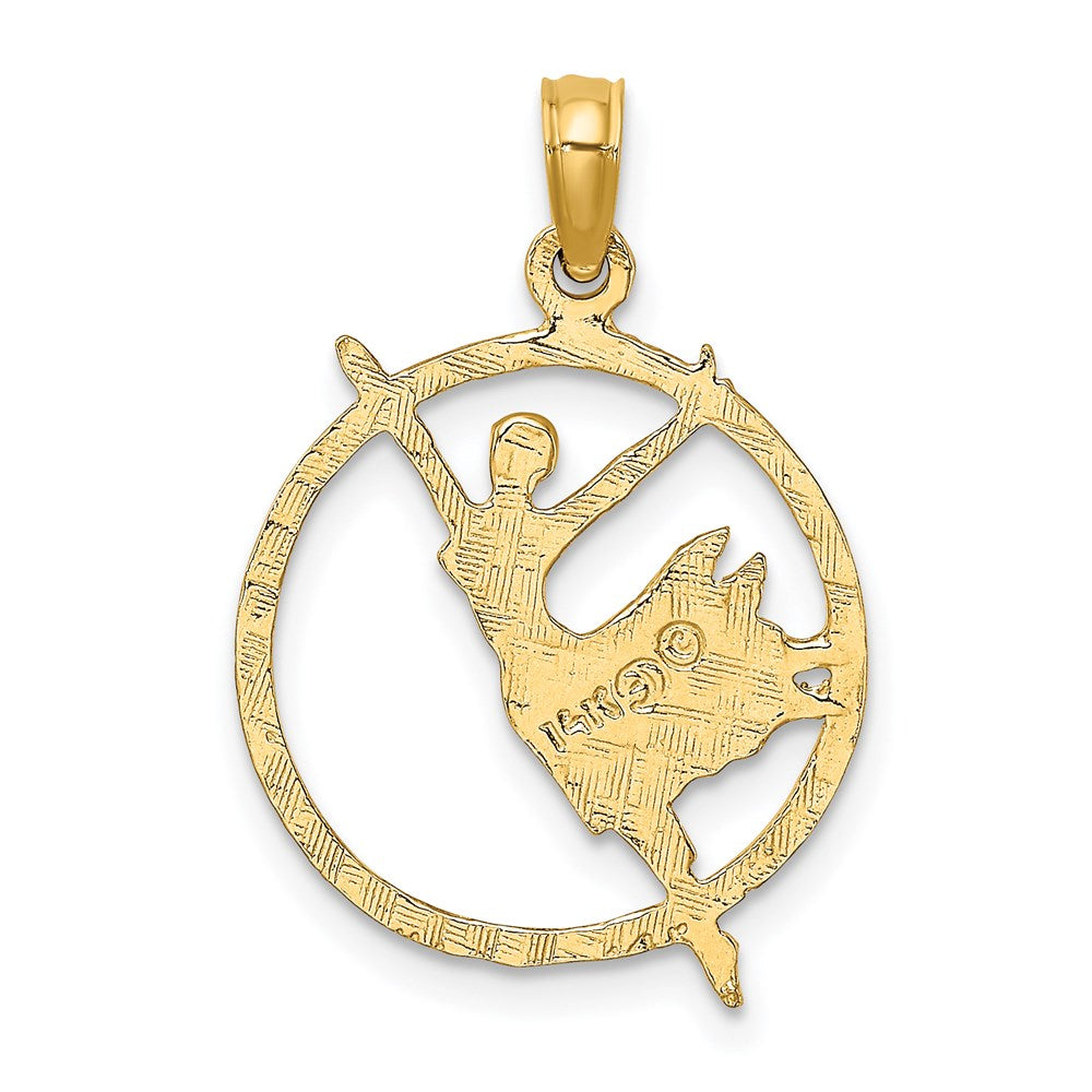 14K Gelbgold Dancer in Kreis Rahmen Charm