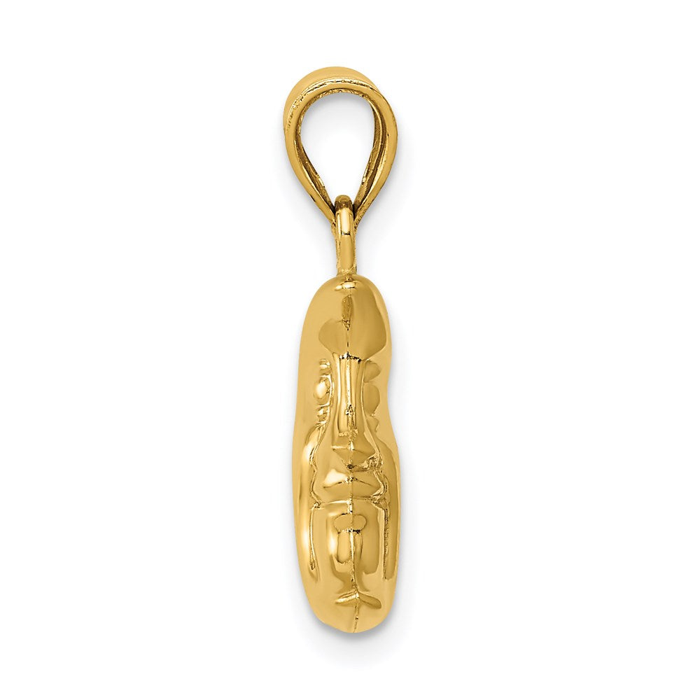 14K Gelbgold 3-d Mond Anhänger