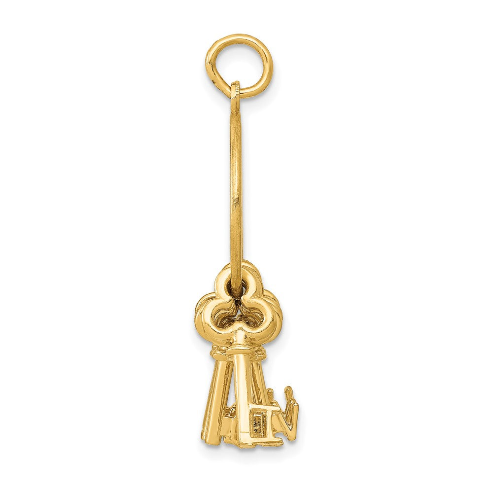 14K Gelbgold Schlüsselring-Charm „Ich liebe dich“