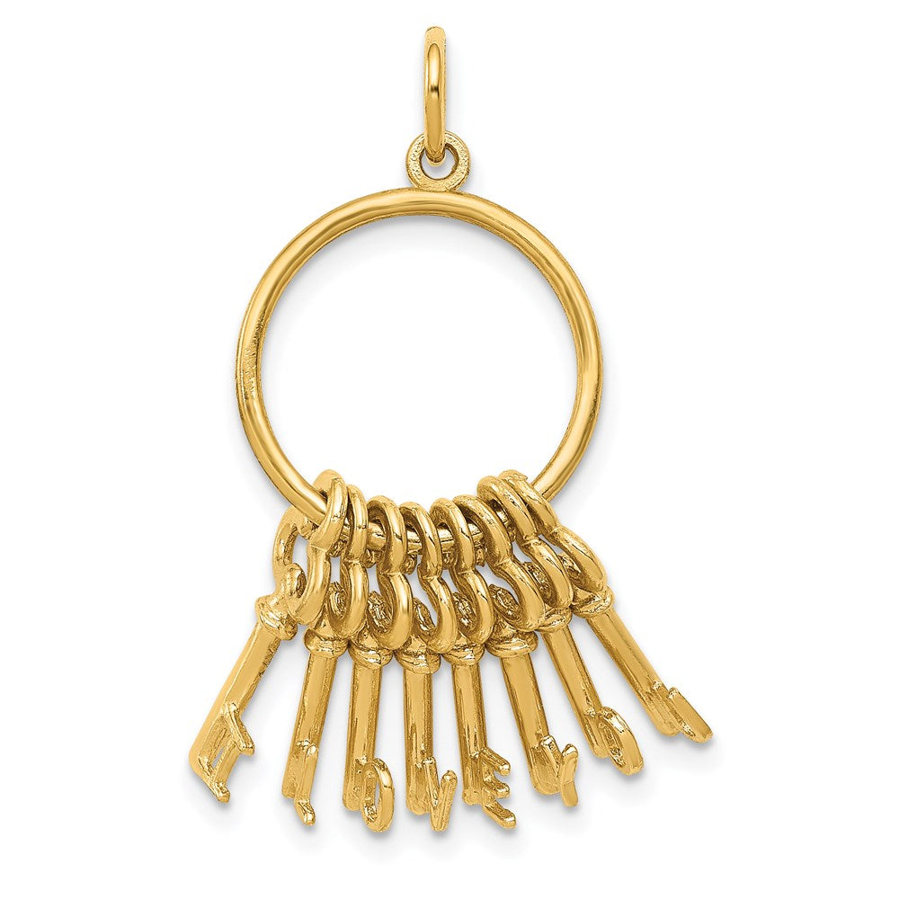 14K Gelbgold Schlüsselring-Charm „Ich liebe dich“