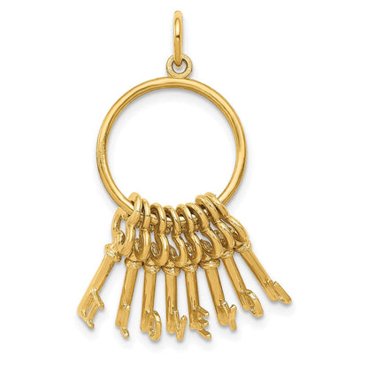14K Gelbgold Schlüsselring-Charm „Ich liebe dich“