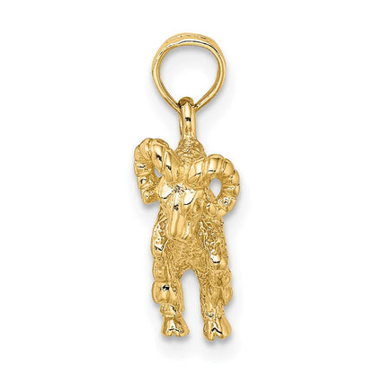 14K Gelbgold 3D-Widder-Sternzeichen-Charm