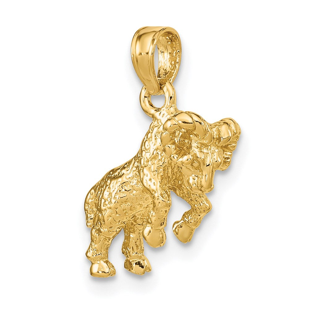 14K Gelbgold 3D-Widder-Sternzeichen-Charm