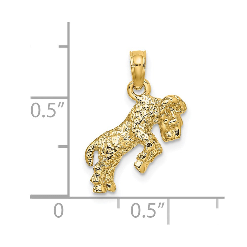 14K Gelbgold 3D-Widder-Sternzeichen-Charm