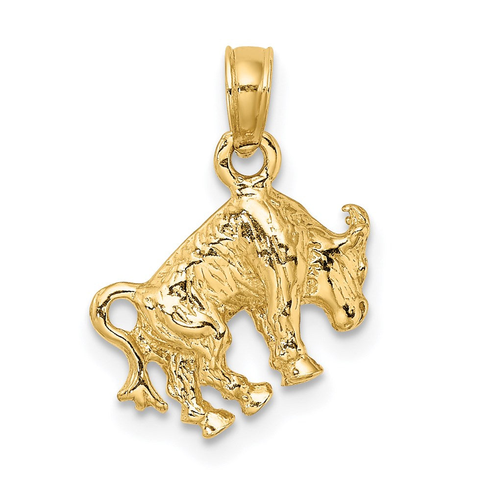 14K Gelbgold 3-D Sternzeichen Stier Charm