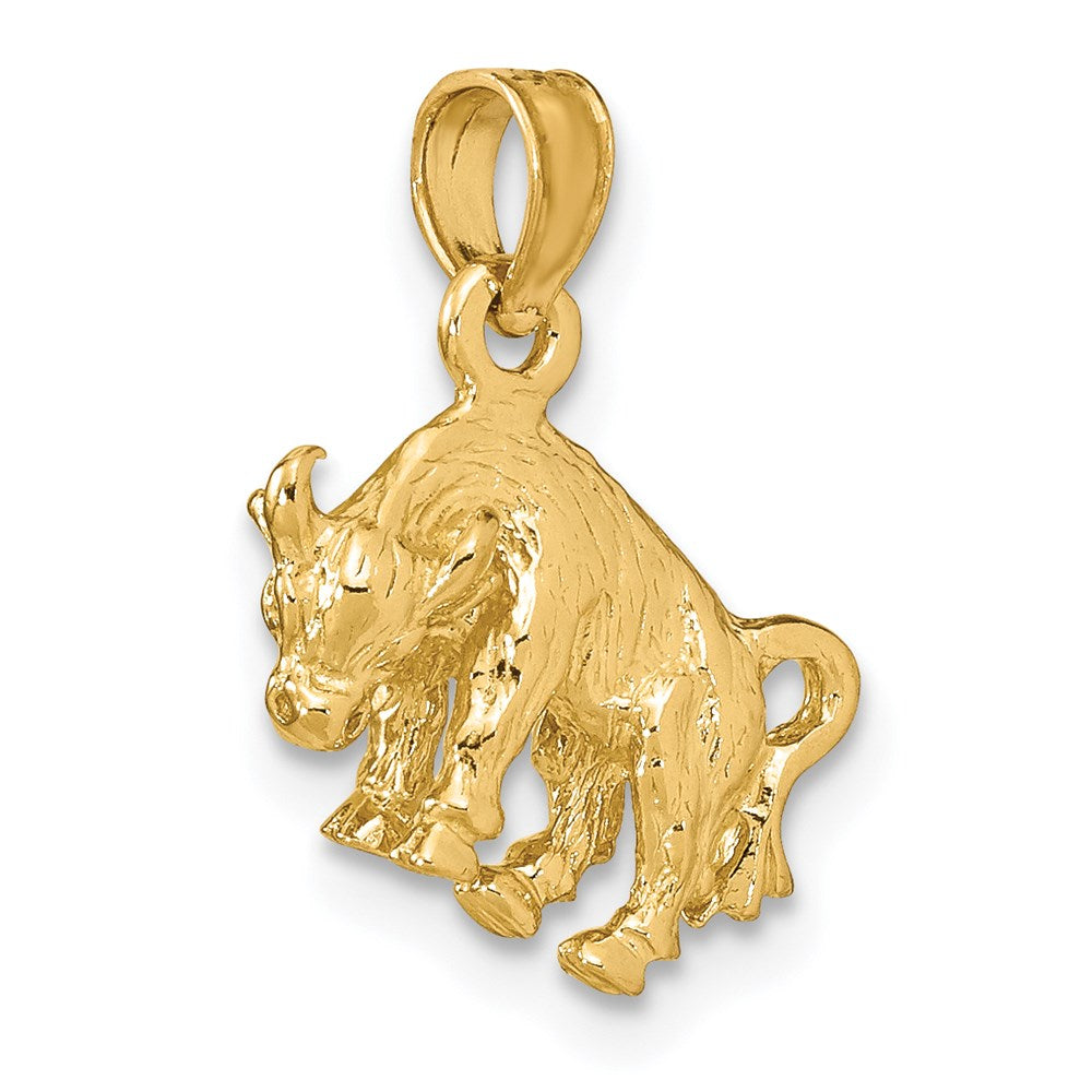14K Gelbgold 3-D Sternzeichen Stier Charm