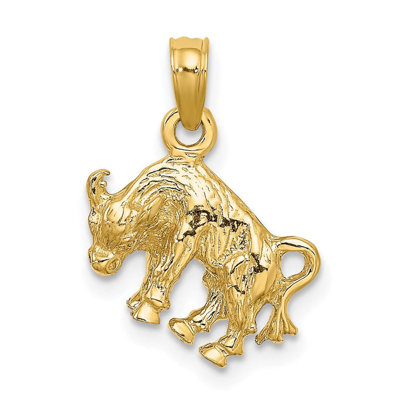 14K Gelbgold 3-D Sternzeichen Stier Charm