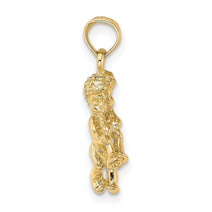 14K Gelbgold 3-D Zwillinge Sternzeichen-Charm