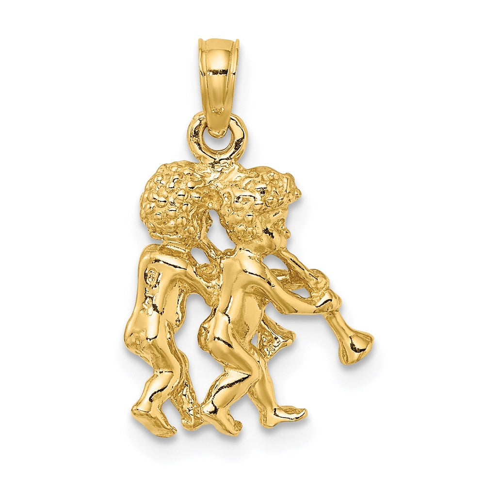 14K Gelbgold 3-D Zwillinge Sternzeichen-Charm