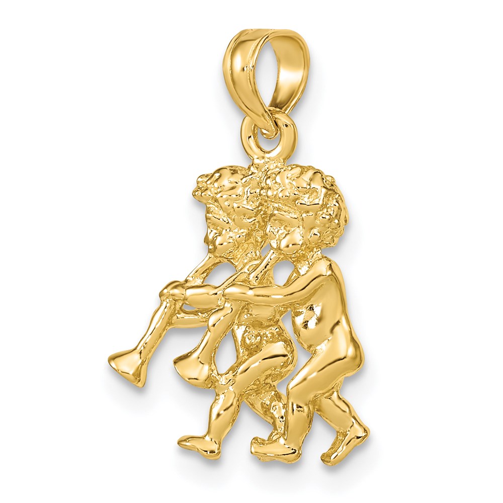 14K Gelbgold 3-D Zwillinge Sternzeichen-Charm