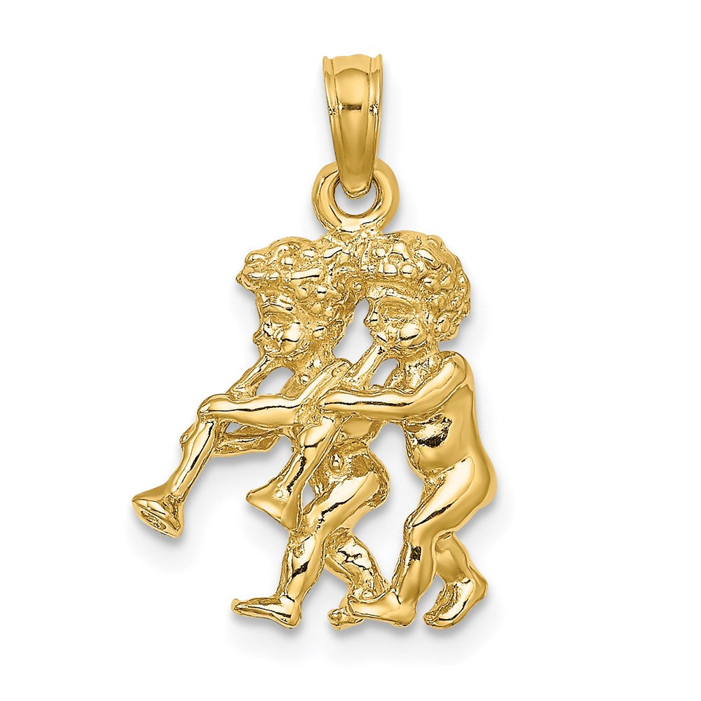 14K Gelbgold 3-D Zwillinge Sternzeichen-Charm