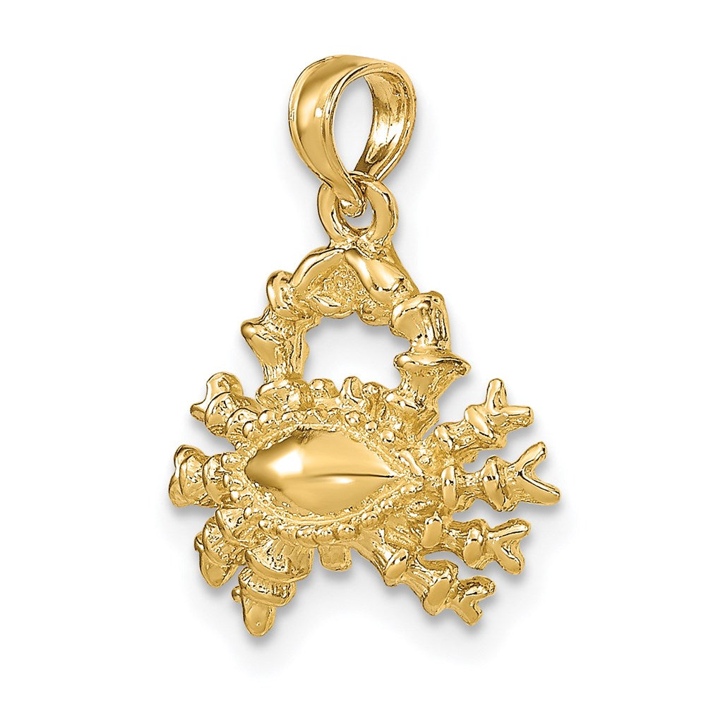 14K Gelbgold 3-D Sternzeichen-Krebs-Charm