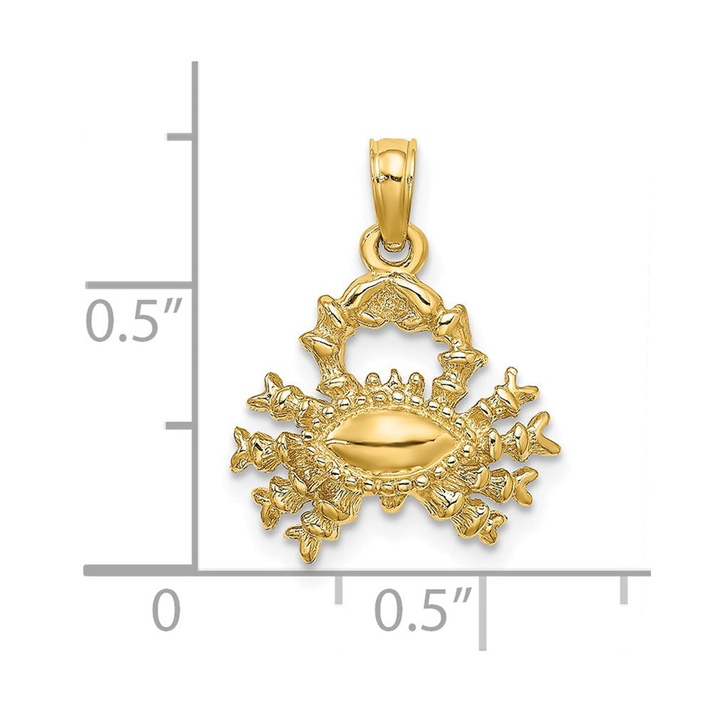 14K Gelbgold 3-D Sternzeichen-Krebs-Charm