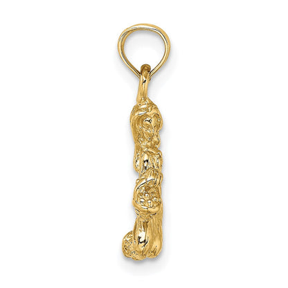 14 Karat Gelbgold Jungfrau Sternzeichen-Charm 3D