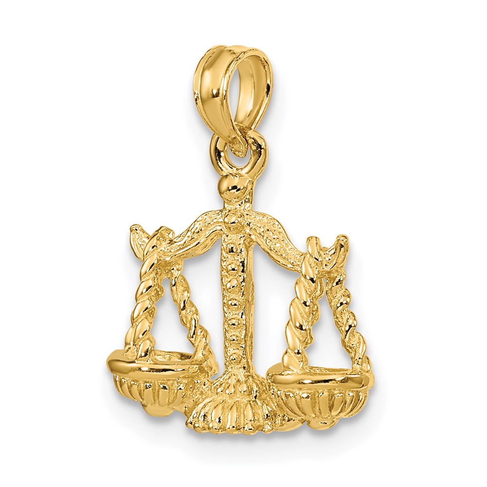 14K Gelbgold 3-D Libra Sternzeichen-Charm
