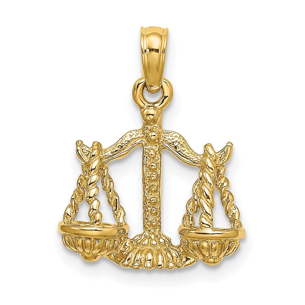 14K Gelbgold 3-D Libra Sternzeichen-Charm