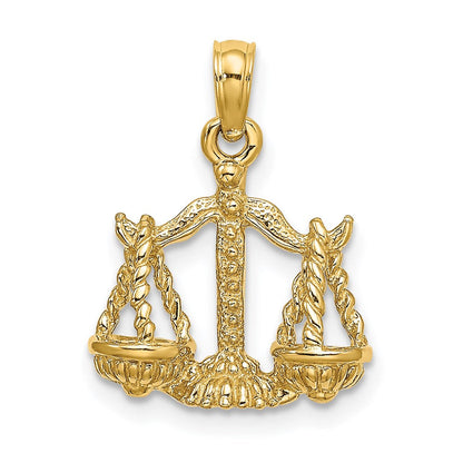 14K Gelbgold 3-D Libra Sternzeichen-Charm