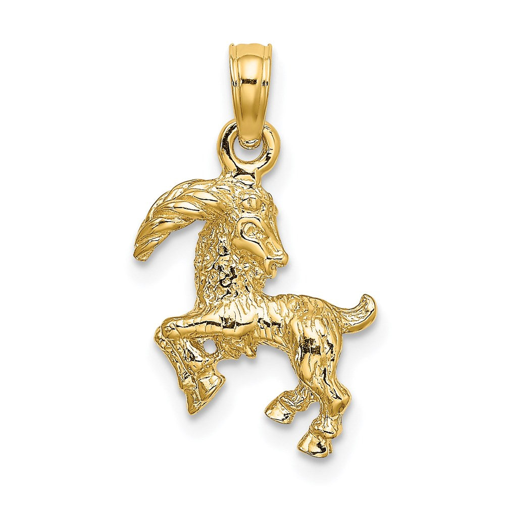 14K Gelbgold 3-D Steinbock-Sternzeichen-Charm