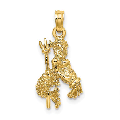 14K Gelbgold 3-D Wassermann Sternzeichen-Charm