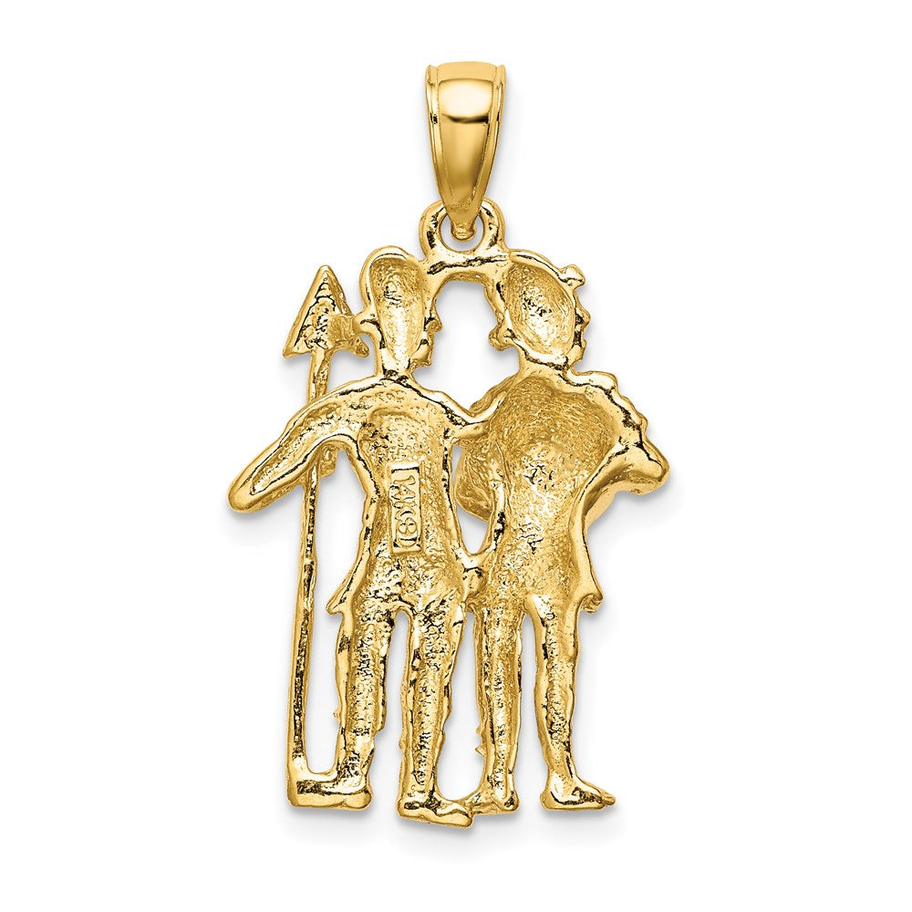 14K Gelbgold Großer Zwillinge Sternzeichen-Charm