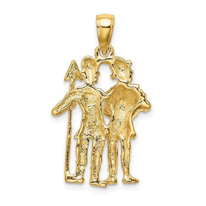 14K Gelbgold Großer Zwillinge Sternzeichen-Charm