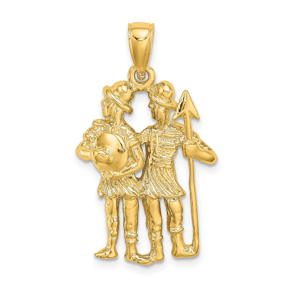 14K Gelbgold Großer Zwillinge Sternzeichen-Charm