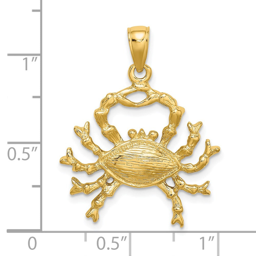 14K Gelbgold Krebs Tierkreiszeichen Charm groß